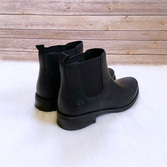Timberland Women’s Mont Chevalier Chelsea Black Leather Boots - Picture 2 of 7